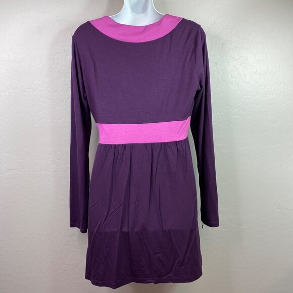 New York & Company Womens Purple Pink Long Sleeve Tunic Stretch Dress Size Small - Picture 2 of 4
